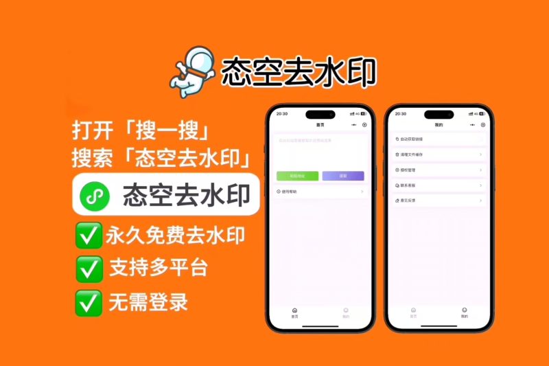 【程序源码】态空去水印小程序系统源码搭建-程序员态空